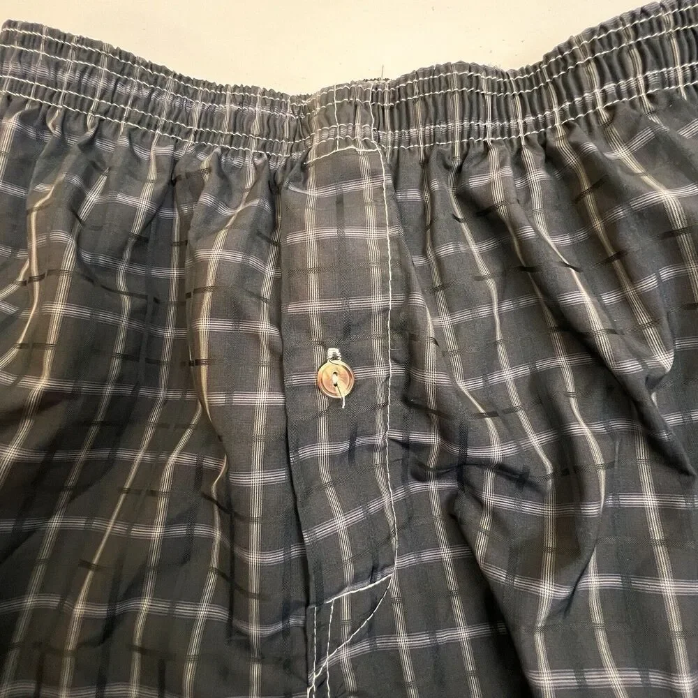 Michael Adams Swimsuit Men's Medium 32 - 34 Black Plaid No Liner Swimwear